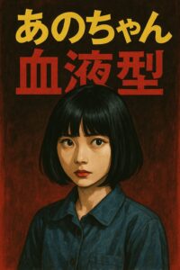 あのちゃんの血液型をテーマにしたコミカルサスペンス風の似顔絵アイキャッチ画像